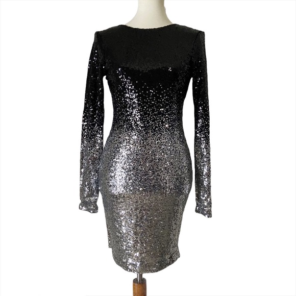 Mind Code Ombre’ Sequin Open Back Dress - Picture 3 of 10